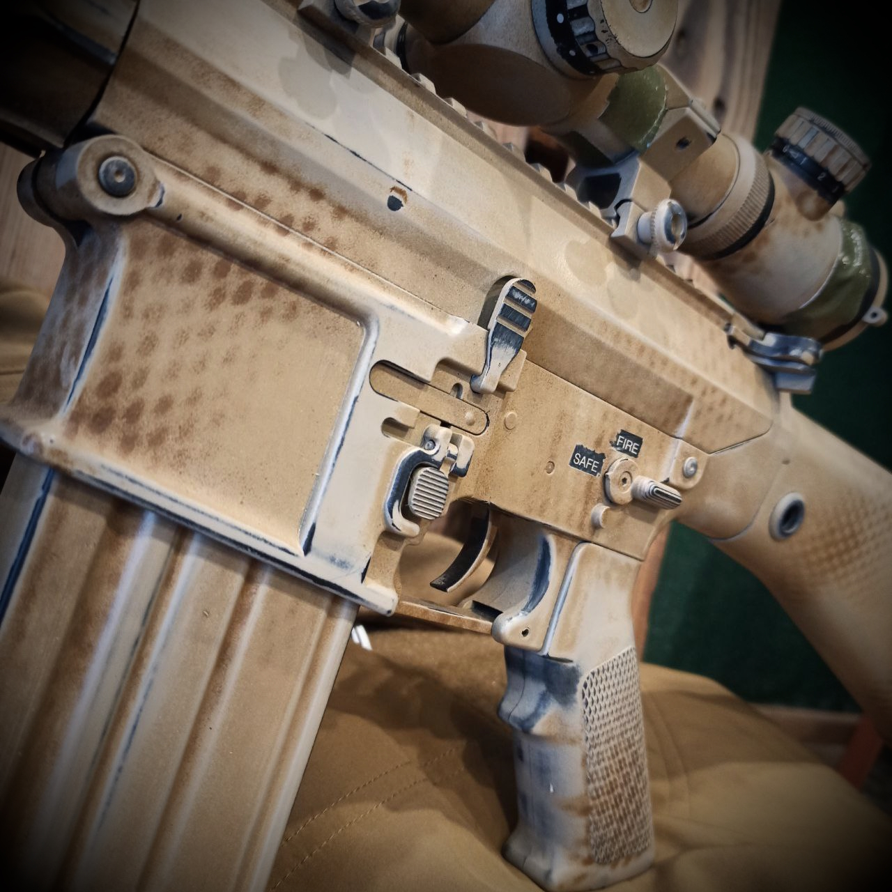 Kopie von CUSTOMGUN: E&C SR25 'American Sniper' S-AEG mit Perun Hybrid, Zweibein, Aim-O Zielfernrohr, Paintjob #1