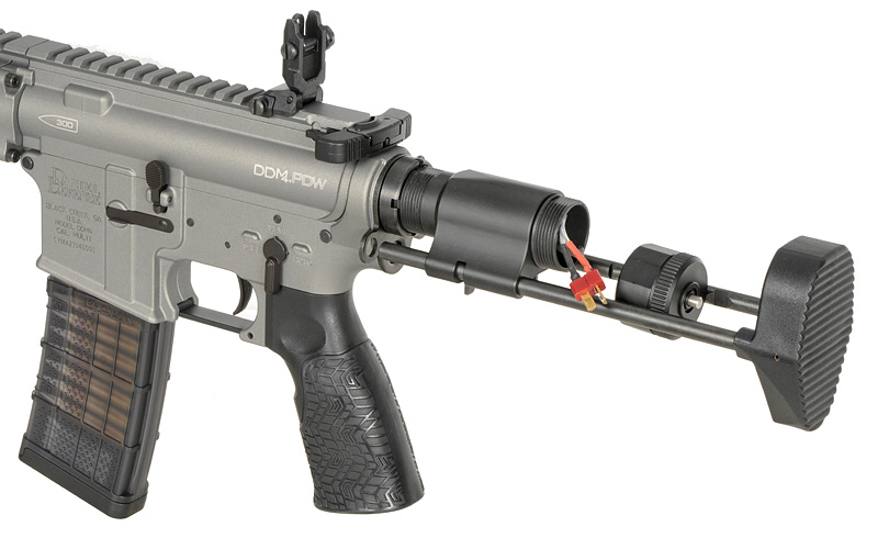 Daniel Defense DDM4 PDW SBR max. 0,5J AEG mit ESHOOTER ETU, Silbergrau 