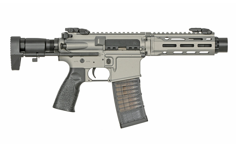 Daniel Defense DDM4 PDW SBR max. 0,5J AEG mit ESHOOTER ETU, Silbergrau 