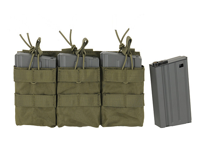 Triple Open Top 7.62 Mag Pouch - Olive [8FIELDS]