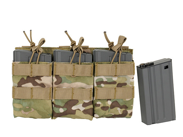 Triple Open Top 7.62 Mag Pouch - Multicamo [8FIELDS]