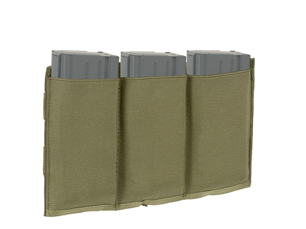 Elastic Triple SR25/M14/SCAR-H/HK417 Magazine Pouch - Olive