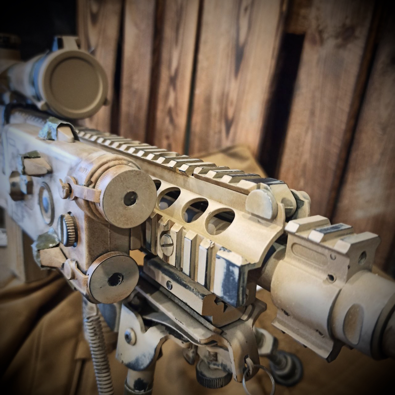 Kopie von CUSTOMGUN: E&C SR25 'American Sniper' S-AEG mit Perun Hybrid, Zweibein, Aim-O Zielfernrohr, Paintjob #1