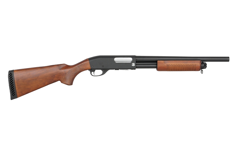 ST870 Pump Action Shotgun max. 0,5J Federdruck, Echtholz, kurze Version