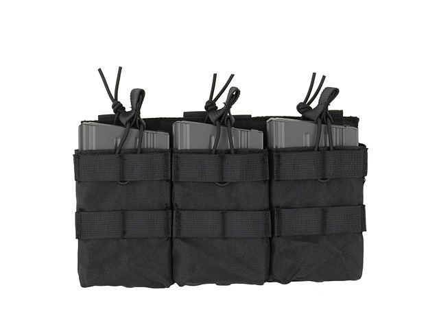 Triple Open Top 7.62 Mag Pouch - Black [8FIELDS]