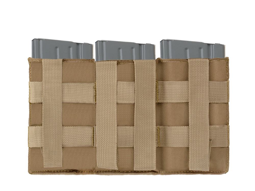 Elastic Triple SR25/M14/SCAR-H/HK417 Magazine Pouch - Coyote