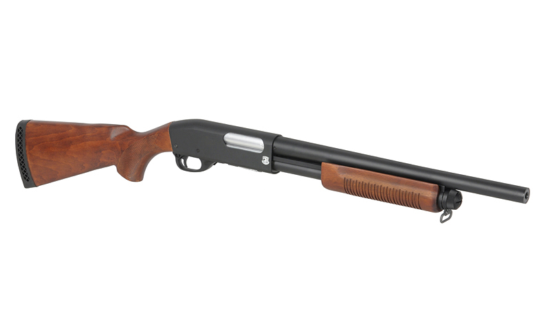 ST870 Pump Action Shotgun max. 0,5J Federdruck, Echtholz, kurze Version
