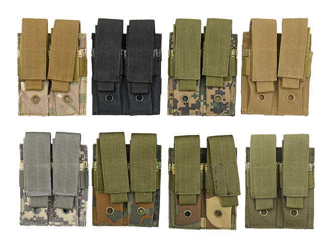 Double pouch for pistol magazines - olive[8FIELDS]