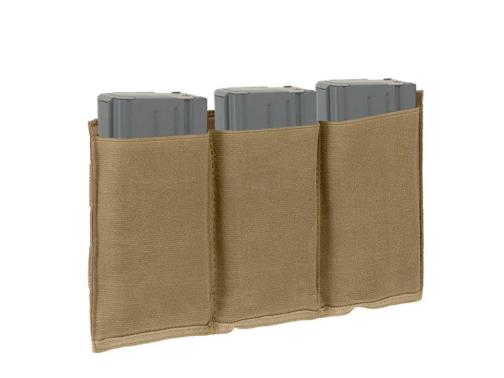 Elastic Triple SR25/M14/SCAR-H/HK417 Magazine Pouch - Coyote