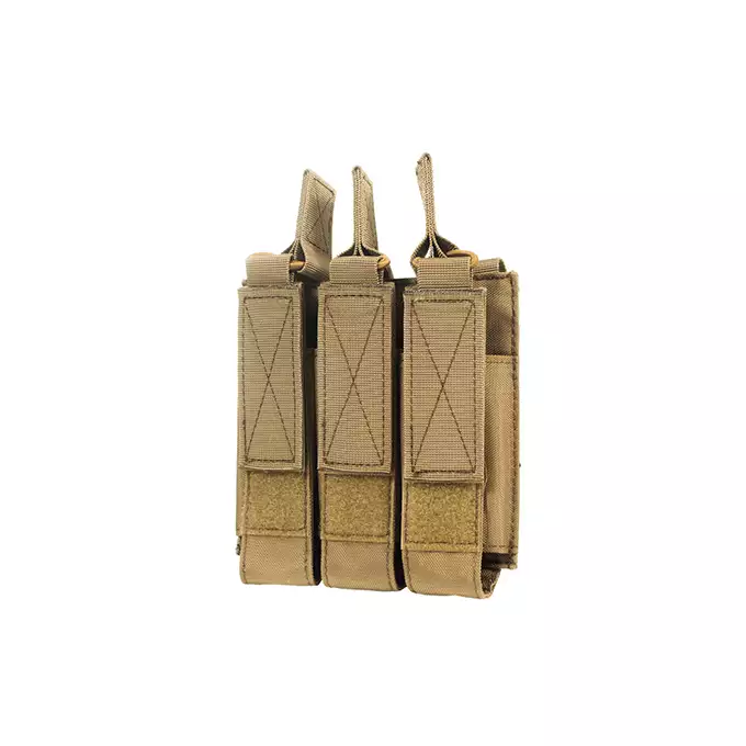 3er "offen mit Strapse" Magazinpouch "M5/M7/M9", für Molle&Gürtel (Tan/Coyote)