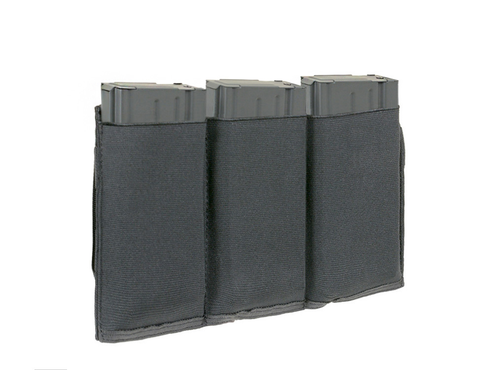 Elastic Triple SR25/M14/SCAR-H/HK417 Magazine Pouch - Black