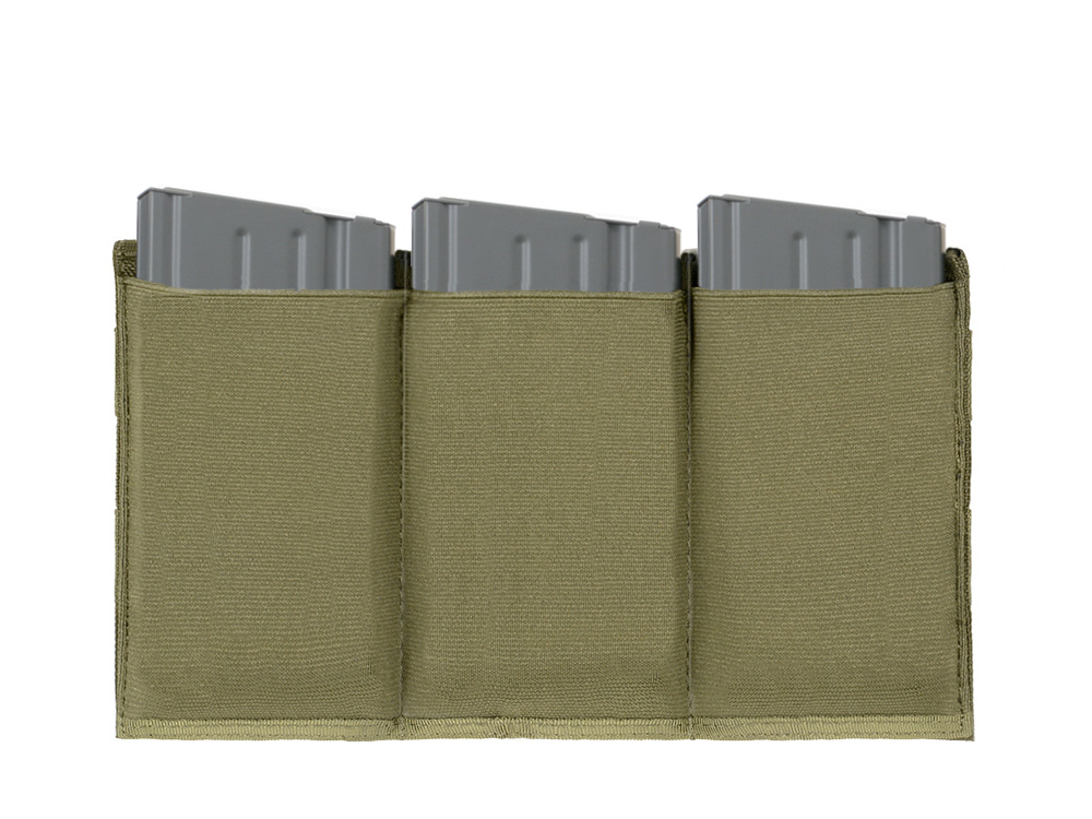 Elastic Triple SR25/M14/SCAR-H/HK417 Magazine Pouch - Olive