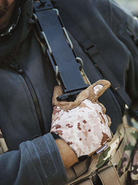 Tactical Lightweight Camouflage Gloves (Size M) - MultiCam Black