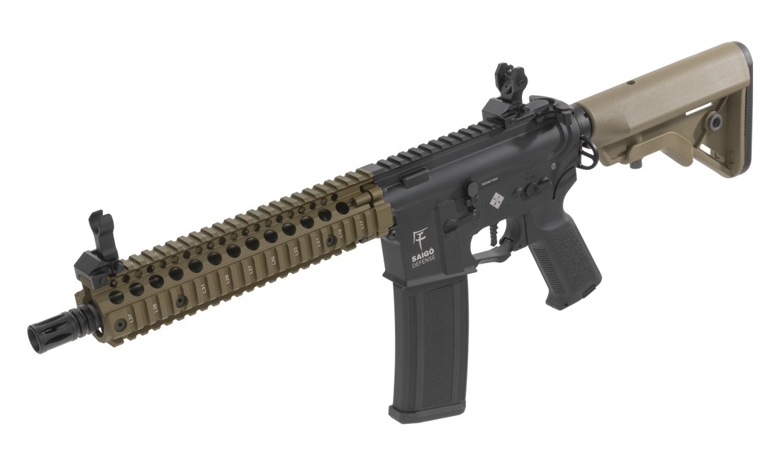 BUSHIDO JIN S-AEG mit ETU, FSWS&Speedtrigger, MapleLeaf HopUp-Gummi, TAN/BK