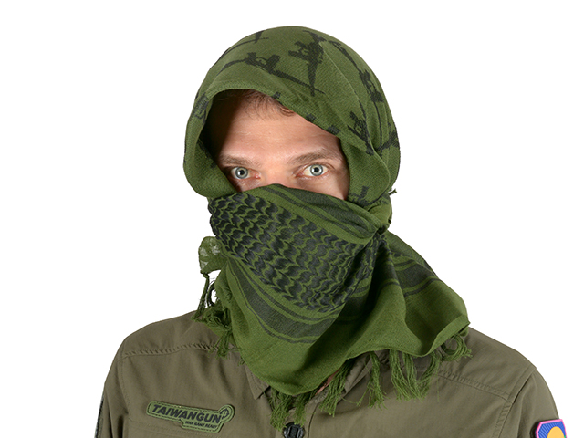 M16 Pattern Shemagh Scarf - Olive